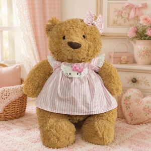 Bartholomew bear clothes outfits -Blush Stripe Kitty Apron Dress Set[WW-04-14IN]